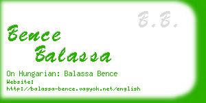 bence balassa business card